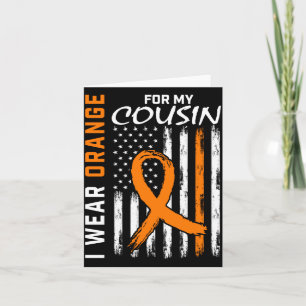 Wear orange for cousin leukaemia awareness flag card