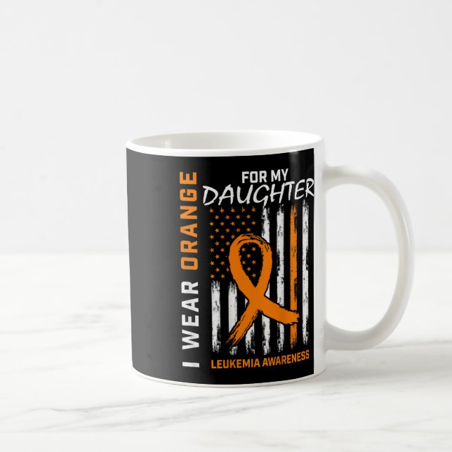 Wear Orange For Daughter Leukaemia Awareness Ameri Coffee Mug (Right)