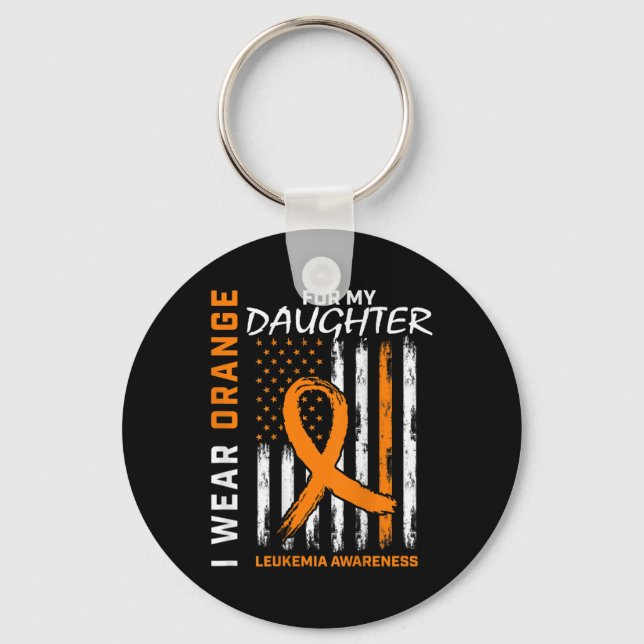 Wear Orange For Daughter Leukaemia Awareness Ameri Key Ring (Front)