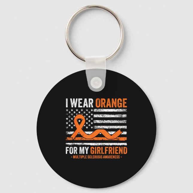 Wear orange for girlfriend multiple sclerosis key ring (Front)