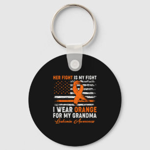 Wear orange for grandma leukaemia awareness month key ring