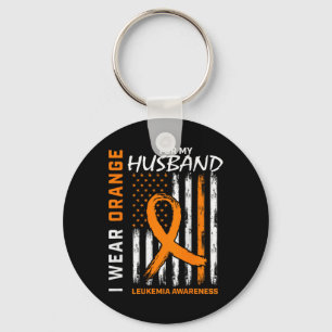Wear Orange For Husband Leukaemia Awareness Americ Key Ring