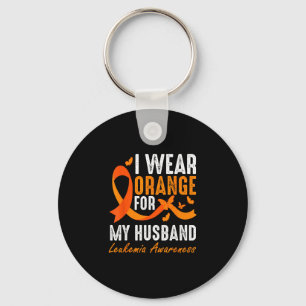 Wear orange for husband leukaemia awareness suppor key ring