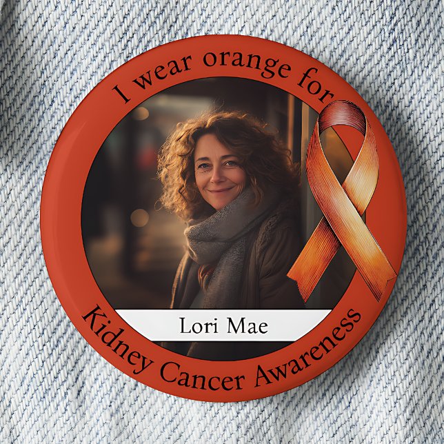 Wear Orange for Kidney Cancer Awareness Photo 6 Cm Round Badge (Creator Uploaded)