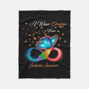 Wear Orange For Leukaemia Awareness Fleece Blanket