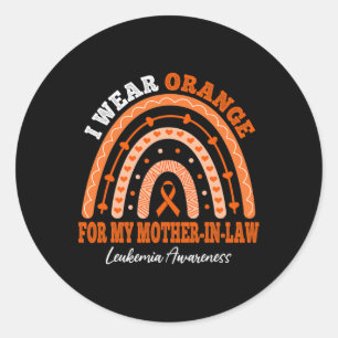 Wear Orange For Mother-in-law Leukaemia Awareness Classic Round Sticker