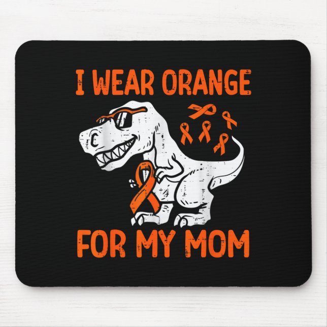 Wear Orange For Mum Dinosaur Multiple Sclerosis Mouse Pad (Front)