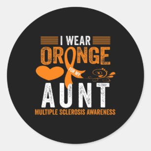 Wear Orange For My Aunt Ms Multiple Sclerosis Awar Classic Round Sticker
