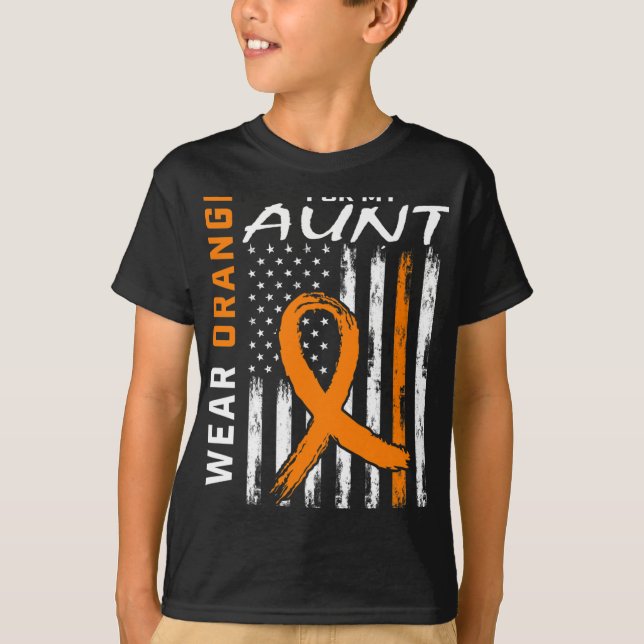 Wear Orange For My Aunt Multiple Sclerosis Awarene T-Shirt (Front)