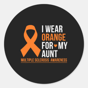 Wear Orange For My Aunt Multiple Sclerosis Ms Awar Classic Round Sticker