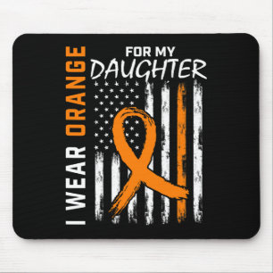 Wear Orange For My Daughter Leukaemia Cancer Aware Mouse Pad