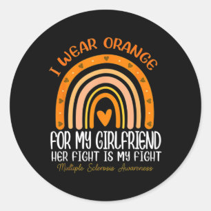 Wear Orange For My Girlfriend Multiple Sclerosis A Classic Round Sticker