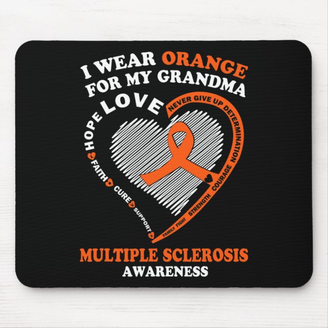 Wear Orange For My Grandma Multiple Sclerosis Awar Mouse Pad (Front)
