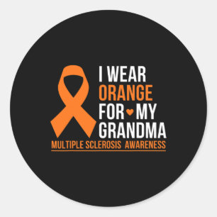 Wear Orange For My Grandma Multiple Sclerosis Ms A Classic Round Sticker