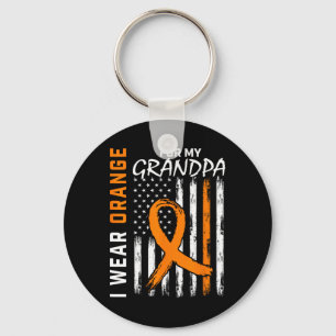 Wear Orange For My Grandpa Leukaemia Cancer Awaren Key Ring