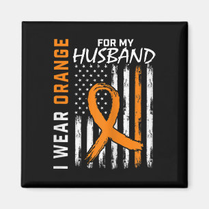 Wear Orange For My Husband Leukaemia Cancer Awaren Magnet