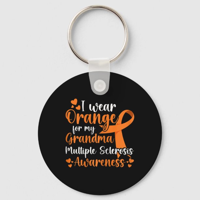 Wear Orange For My Sister Multiple Sclerosis Aware Key Ring (Front)