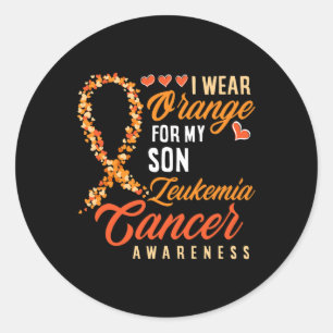 Wear Orange For My Son Leukaemia Cancer Awareness Classic Round Sticker