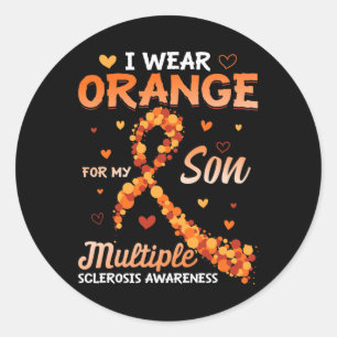 Wear Orange For My Son Multiple Sclerosis Awarenes Classic Round Sticker