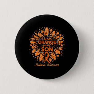 Wear Orange For My Son Orange Sunflower Leukaemia 6 Cm Round Badge