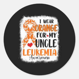 Wear Orange For My Uncle Leukaemia Awareness Month Classic Round Sticker