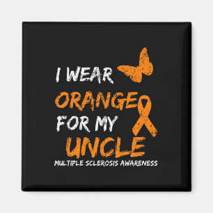 Wear Orange For My Uncle Multiple Sclerosis Ribbon Magnet