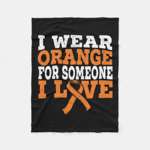 Wear Orange For Someone I Love Leukaemia Awareness Fleece Blanket