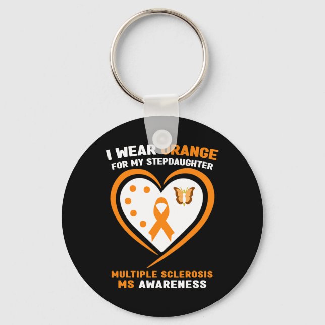 Wear Orange For Stepdaughter Multiple Sclerosis Aw Key Ring (Front)