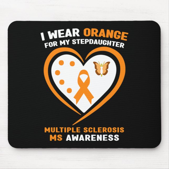 Wear Orange For Stepdaughter Multiple Sclerosis Aw Mouse Pad (Front)