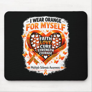 Wear orange ms warrior multiple sclerosis mouse pad