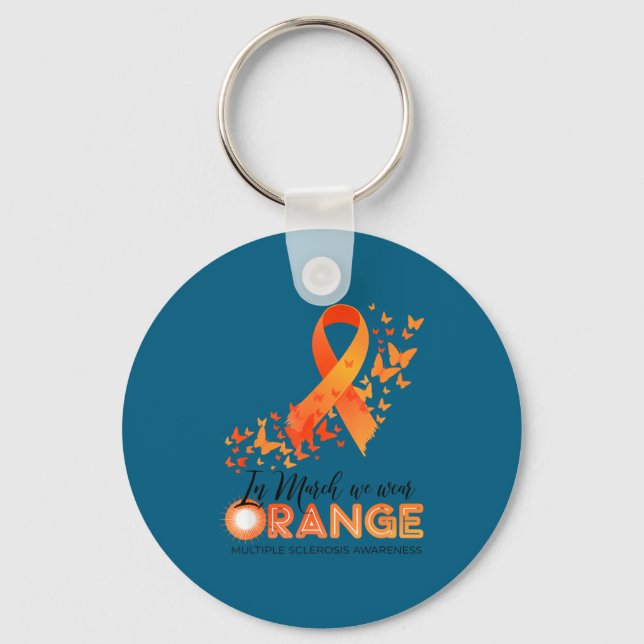Wear orange multiple sclerosis awareness ms key ring (Front)