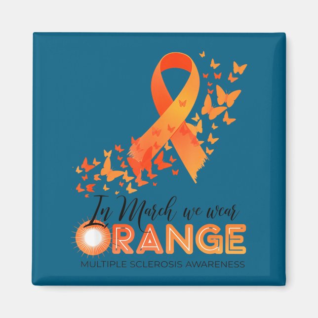 Wear orange multiple sclerosis awareness ms magnet (Front)