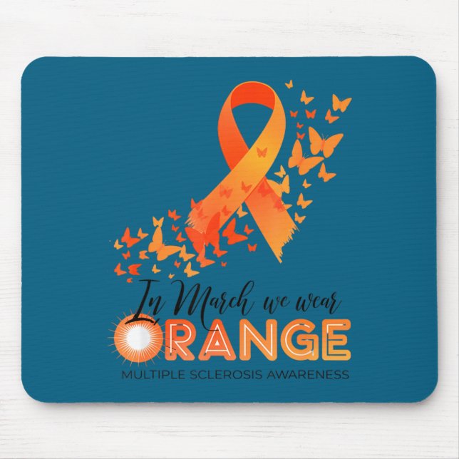 Wear orange multiple sclerosis awareness ms mouse pad (Front)