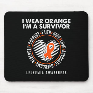 Wear Orange Ribbon Survivor Leukaemia Blood Cancer Mouse Pad