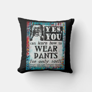 Wear Pants - Funny Vintage Ad Cushion