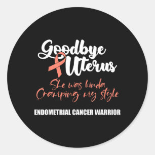 Wear Peach Endometrial Cancer Awareness Gifts Classic Round Sticker