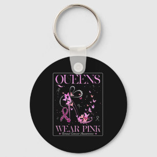Wear Pink Breast Cancer Awareness Bling Pink Ribbo Key Ring