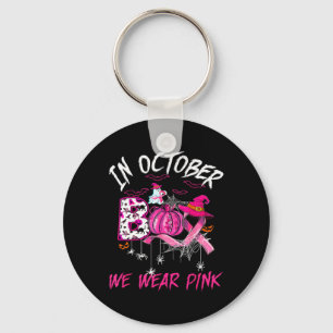 Wear Pink Breast Cancer Warrior Cute Ghost Hallowe Key Ring
