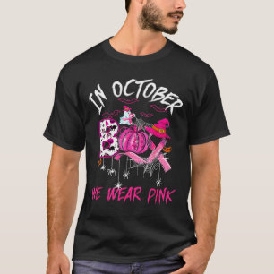 Wear Pink Breast Cancer Warrior Cute Ghost Hallowe T-Shirt