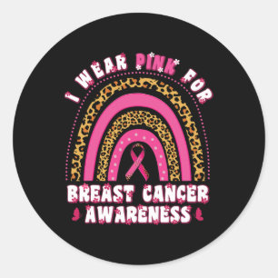 Wear Pink For Breast Cancer Awareness Support Pink Classic Round Sticker
