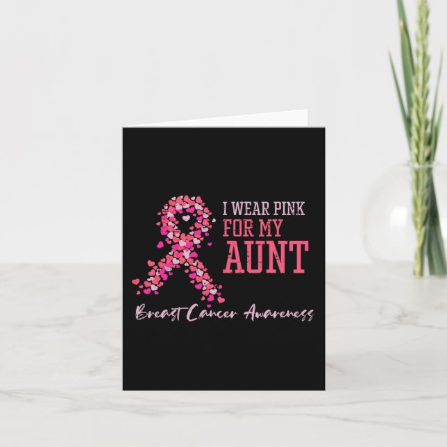 Wear Pink For My Aunt Breast Cancer Awareness Supp Card (Front)