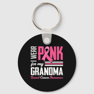 Wear Pink For My Grandma Breast Cancer Awareness F Key Ring