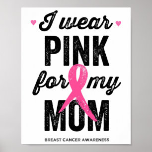 Wear Pink For My Mum Breast Cancer Awareness Poster