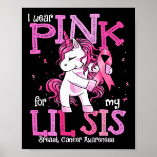 Wear Pink For My Sister Shirt Breast Cancer Awaren Poster