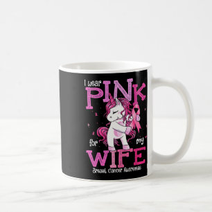 Wear Pink For My Wife Shirt Breast Cancer Awarenes Coffee Mug