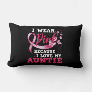 Wear Pink I Love My Auntie Breast Cancer Awareness Lumbar Cushion