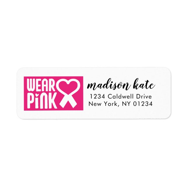 Wear Pink Return Address Labels (Front)