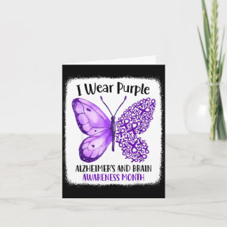 Wear purple alzheimer's and brain awareness month card