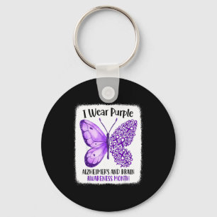 Wear purple alzheimer's and brain awareness month key ring