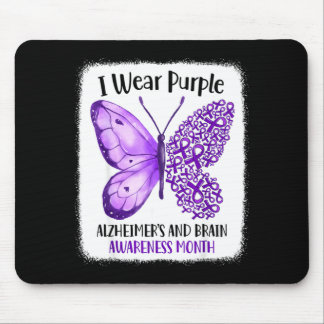 Wear purple alzheimer's and brain awareness month mouse pad